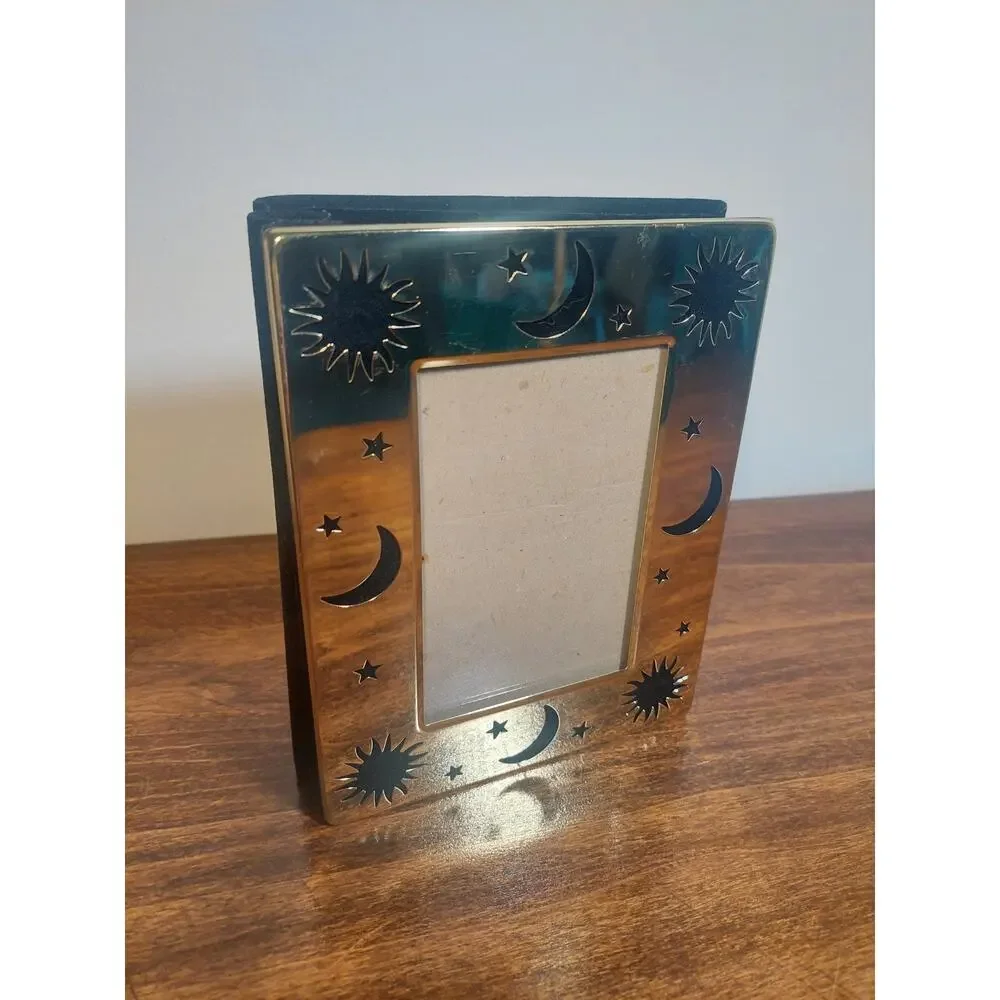 VTG Celestial Moon and Stars Small Picture Frame Flip Album Whimsigoth